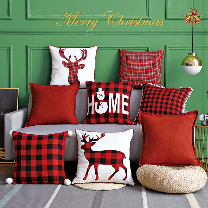 Red Pillow Cushion Cover Christmas Pillowcase Red and Black Plaid Elk Pillow Sofa Pillow Throw Cushion Cover Home Decorative
Red Pillow Cushion Cover Christmas Pillowcase Red and Black Plaid Elk Pillow Sofa Pillow Throw Cushion Cover Home Decorative