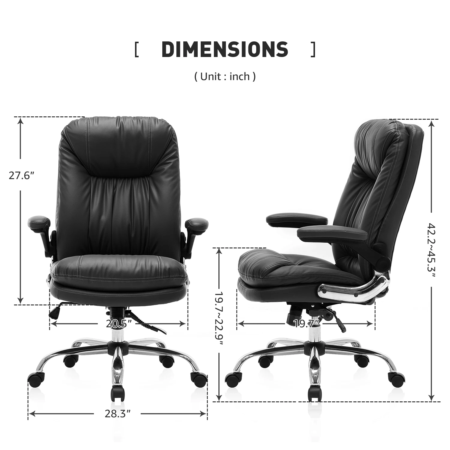 Yamasoro Office Computer Chair Executive PU Leather Thick Cushion Headrest Tiltable Backrest Adjustable Height Silent Wheels 
Yamasoro Office Computer Chair Executive PU Leather Thick Cushion Headrest Tiltable Backrest Adjustable Height Silent Wheels