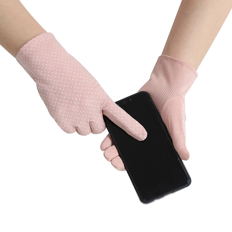 Summer Sunscreen Gloves Anti-UV Polka Dot Thin Gloves Mesh Breathable Full Fingers Mittens Female Touch Screen Driving Gloves
Summer Sunscreen Gloves Anti-UV Polka Dot Thin Gloves Mesh Breathable Full Fingers Mittens Female Touch Screen Driving Gloves