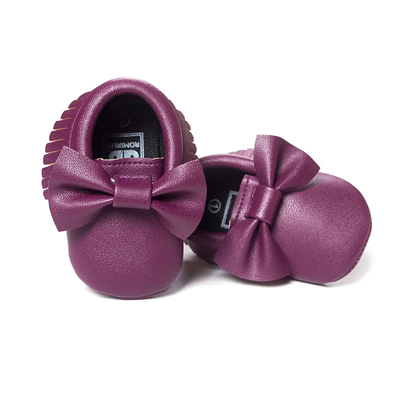 

Spring and Autumn New Solid Color Bowknot Comfortable Soft Infant Shoes 0-18M Baby Boys and Girls Cute Outing Toddler Shoes