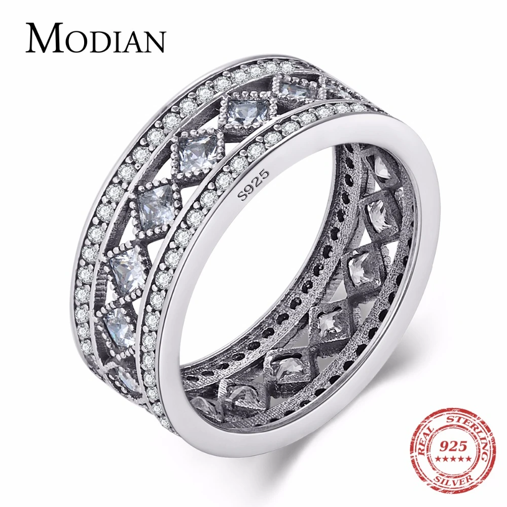 Modian новый стиль классическое Настоящее серебро 925 пробы квадратное кольцо модное