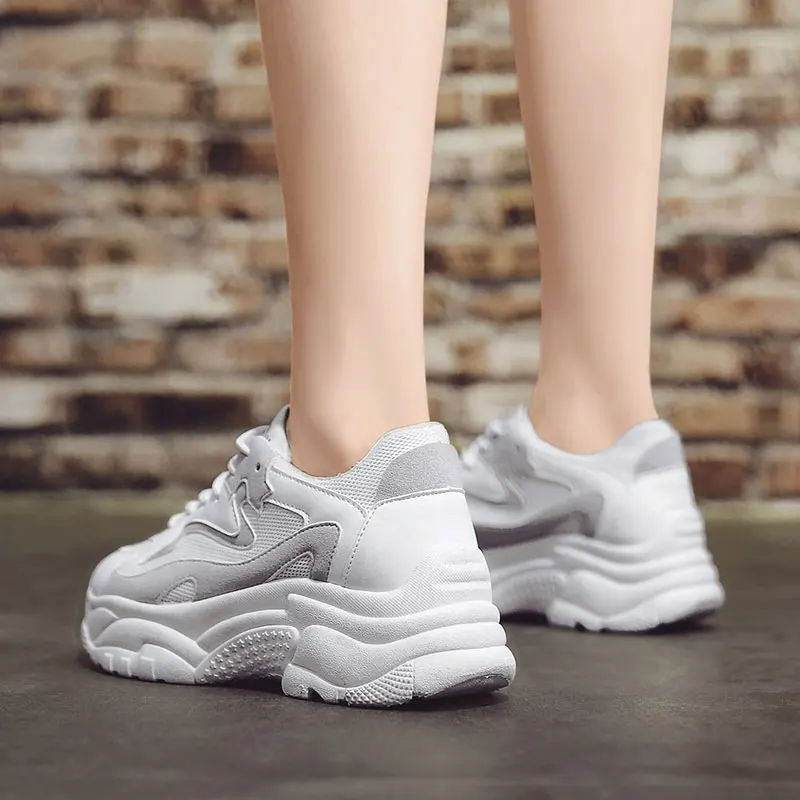 Women's Chunky Sneakers Shoes 2019 Fashion Woman Platform Shoes Lace Up White Sneakers Womens Trainers
Women's Chunky Sneakers Shoes 2019 Fashion Woman Platform Shoes Lace Up White Sneakers Womens Trainers