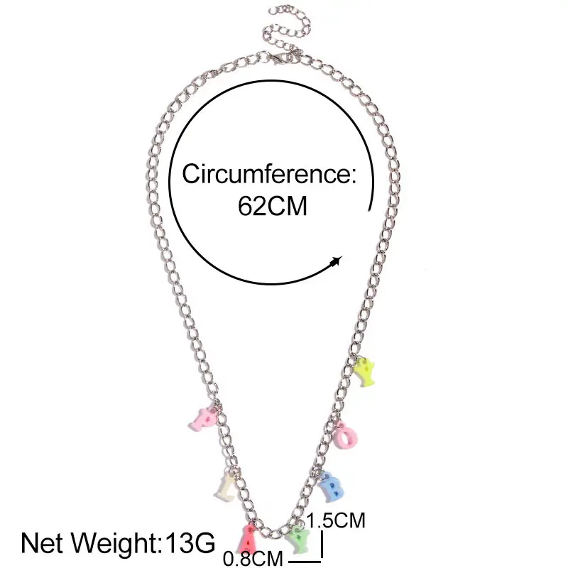 Flatfoosie Fashion Simple Letter Pendant Necklace For Women Multicolor Letter Silver Color Long Chain Necklace Cute Jewelry
Flatfoosie Fashion Simple Letter Pendant Necklace For Women Multicolor Letter Silver Color Long Chain Necklace Cute Jewelry