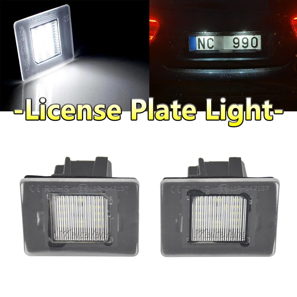 

2Pcs Canbus Error Free LED License Plate Lights Number Plate Lamp For Mercedes Benz W176 W156 R172 X166 W166 Vito W447 W218 W117
