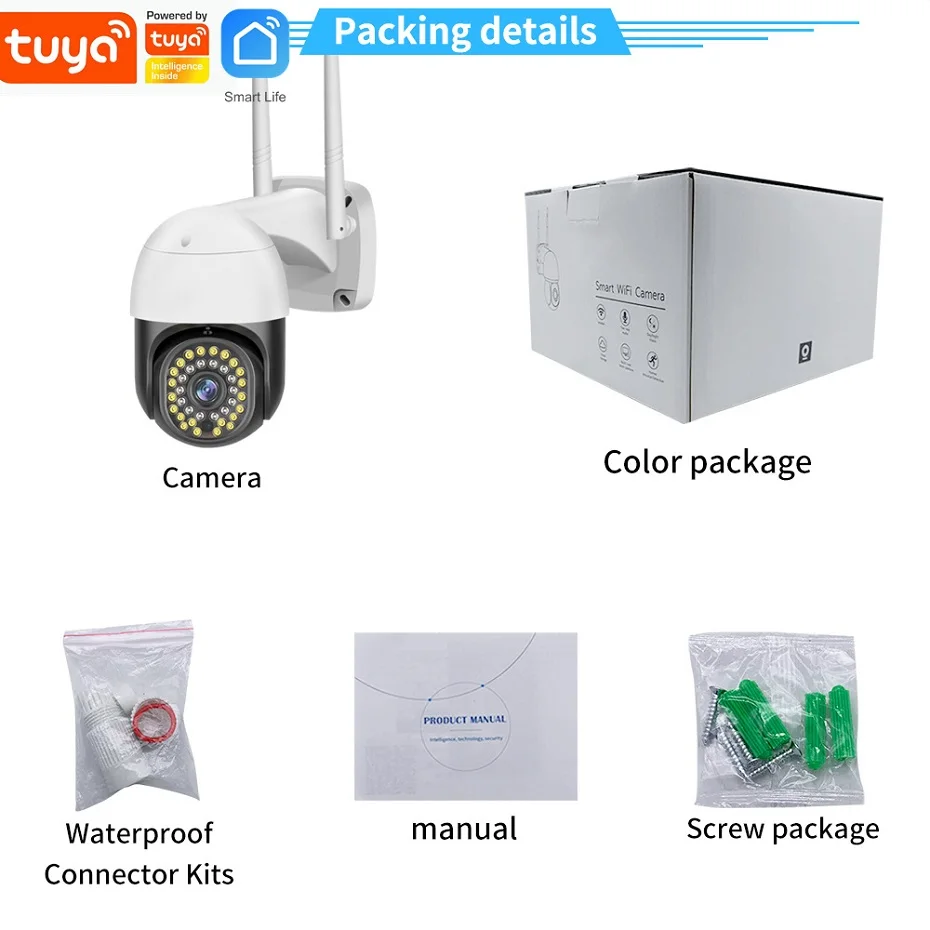 IP-камера Tuya Google Home H.265 3 Мп Wi-Fi PTZ | Безопасность и защита