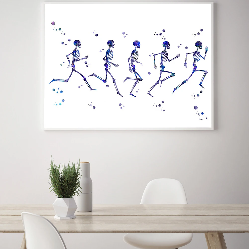 

Abstract Human Anatomy Canvas Painting Skeleton Running Wall Art Posters and Prints Medical Fitness Pictures Clinic Decoration
