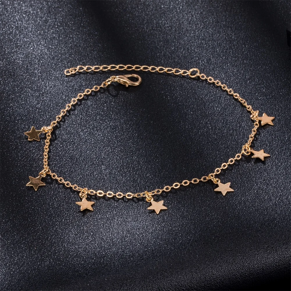 LISTE&LUKE Star Pendant Anklet Foot Chain Summer Yoga Beach Leg Bracelet Charm Anklets Jewelry Gift | Украшения и аксессуары