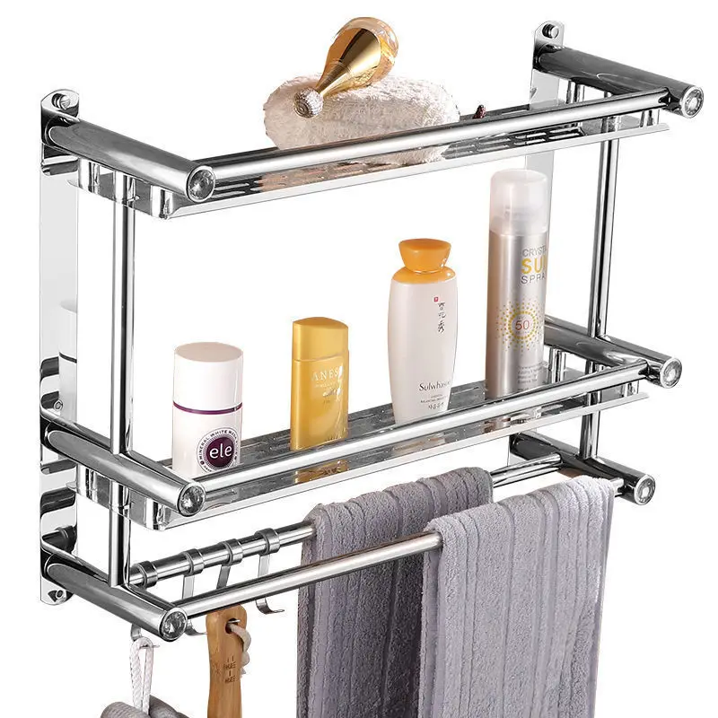 Punch-free Simple Load-bearing Stainless Steel Kitchen Bathroom Towel Rack Vanity Item Storage Wall-mounted Shelf 2021 G8394
Punch-free Simple Load-bearing Stainless Steel Kitchen Bathroom Towel Rack Vanity Item Storage Wall-mounted Shelf 2021 G8394