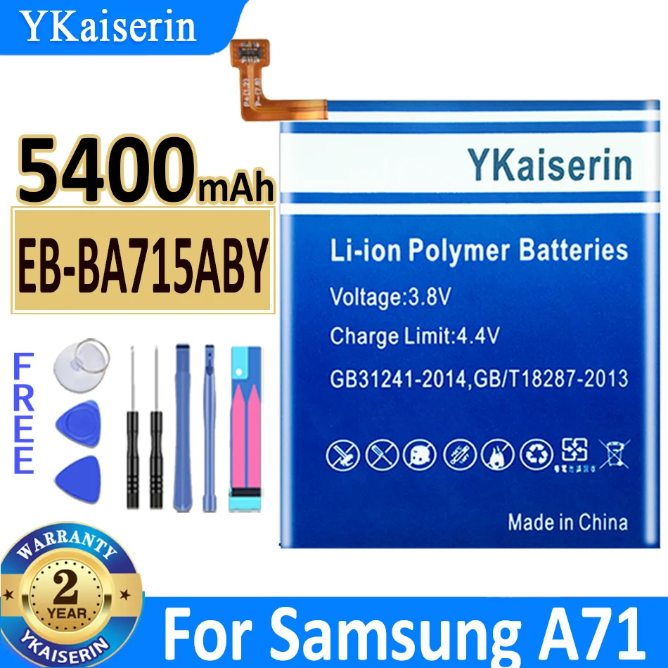 5400mAh YKaiserin Battery EB-BA715ABY for Galaxy A71 SM-A7160 Genuine Phone Bateria + Track Code
5400mAh YKaiserin Battery EB-BA715ABY for Galaxy A71 SM-A7160 Genuine Phone Bateria + Track Code