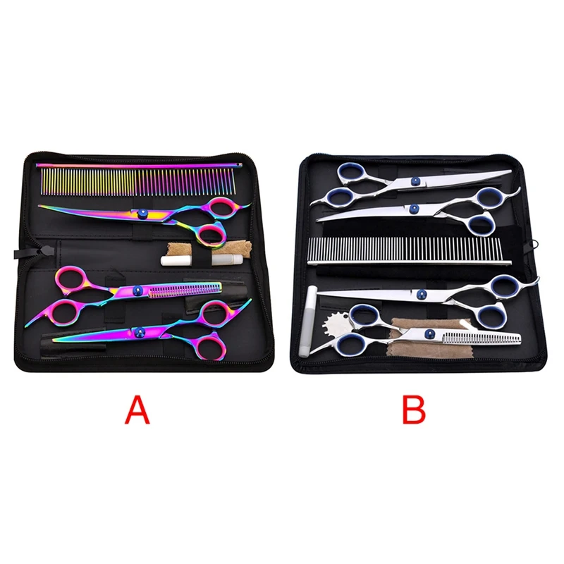 8/9 Pieces Stainless Steel Beauty Scissors Set Hairdressing Scissors Set Haircut Tools Set Dog Grooming Set
8/9 Pieces Stainless Steel Beauty Scissors Set Hairdressing Scissors Set Haircut Tools Set Dog Grooming Set