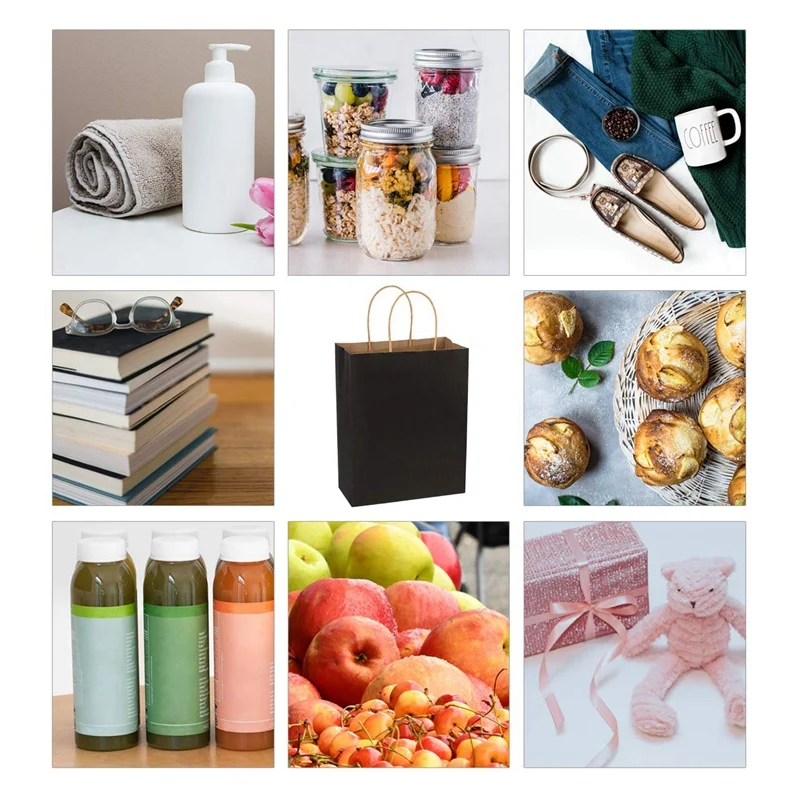 100PCS DIY Multifunctional Soft Black Paper Bag with Handle 21X15X8cm Holiday Gift Bag High Quality Shopping Bag Kraft Paper
100PCS DIY Multifunctional Soft Black Paper Bag with Handle 21X15X8cm Holiday Gift Bag High Quality Shopping Bag Kraft Paper