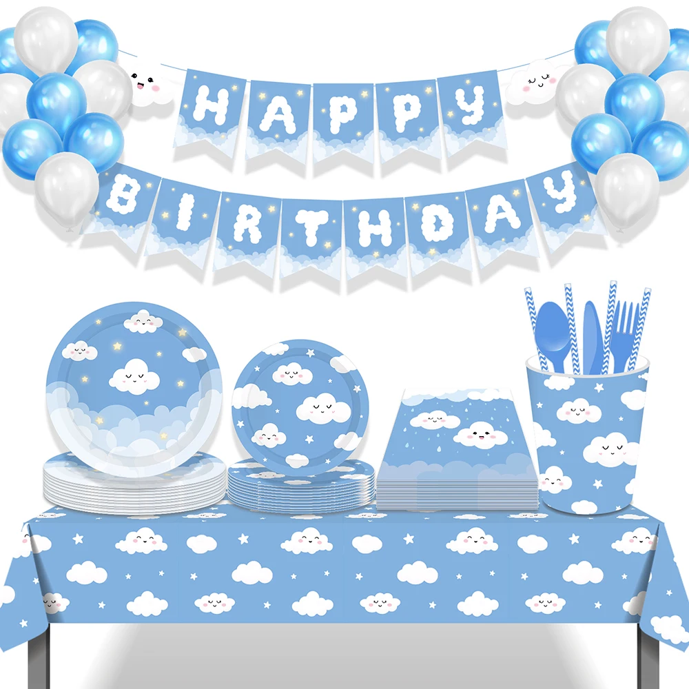 Kawaii White Smile Cloud Blue Sky Happy Birthday Party Disposable Tableware Sets Paper Plates Baby Shower Party Decorations
Kawaii White Smile Cloud Blue Sky Happy Birthday Party Disposable Tableware Sets Paper Plates Baby Shower Party Decorations