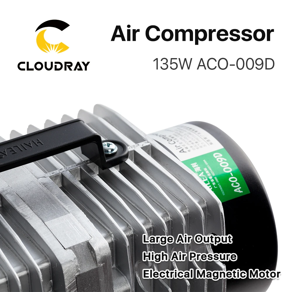 Cloudray 135W Air Compressor Electrical Magnetic Air Pump for CO2 Laser Engraving Cutting Machine ACO-009D
Cloudray 135W Air Compressor Electrical Magnetic Air Pump for CO2 Laser Engraving Cutting Machine ACO-009D