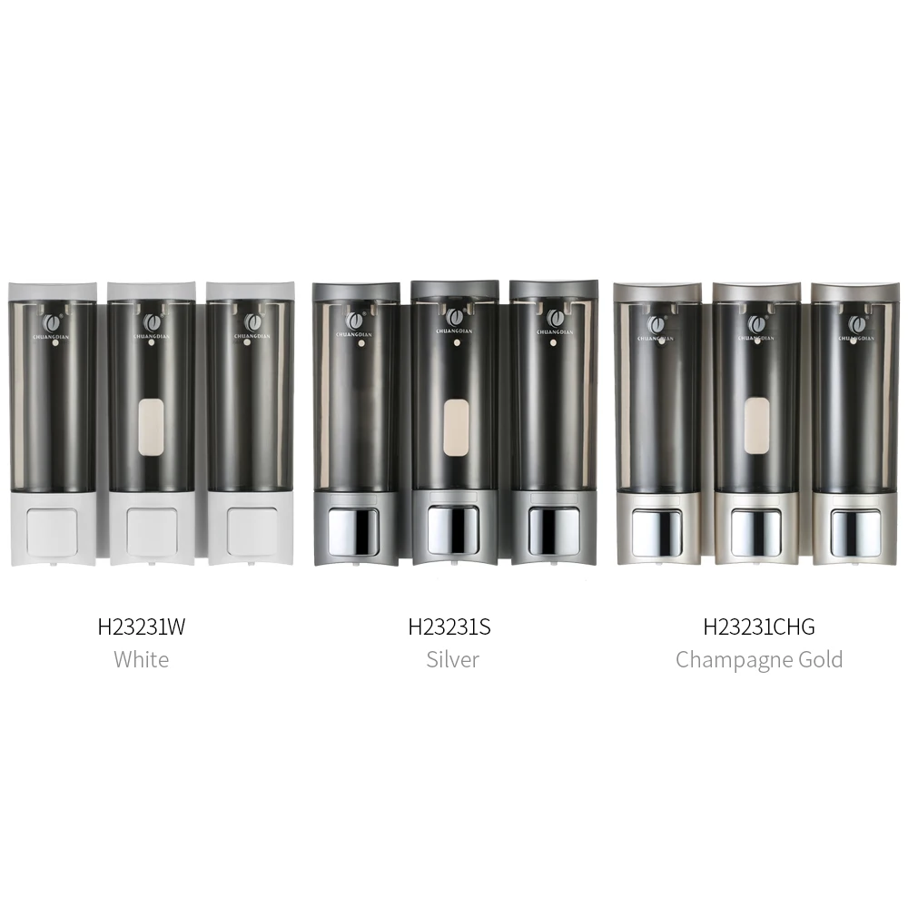 Double Sided Foam Tape Manual Soap Dispensers Wall-mounted Three Chamber Shampoo Box Shower Gel Liquid Soap Dispensers
Double Sided Foam Tape Manual Soap Dispensers Wall-mounted Three Chamber Shampoo Box Shower Gel Liquid Soap Dispensers