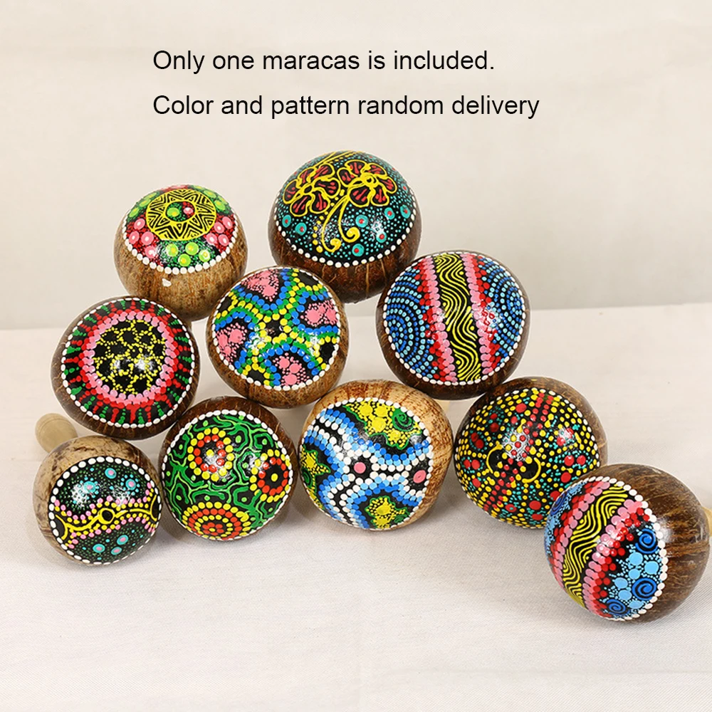Wooden Maracas Coconut Shell Sand Hammer Shaker with Beautiful Patterns Percussion Musical Instrument Toys(Random Delivery)
Wooden Maracas Coconut Shell Sand Hammer Shaker with Beautiful Patterns Percussion Musical Instrument Toys(Random Delivery)