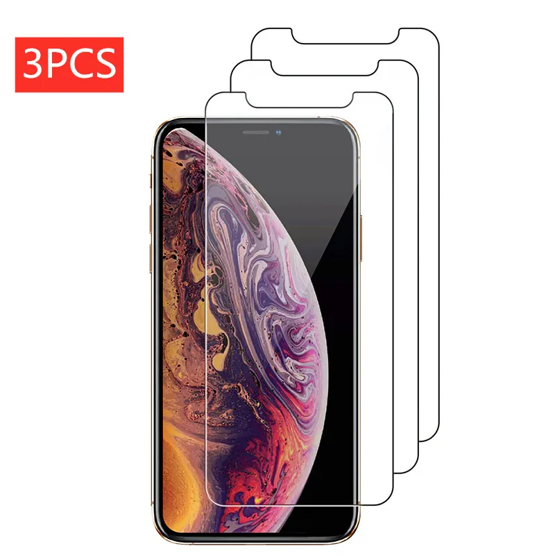 3 шт. закаленное стекло для iPhone 12 11 Pro X XR XS MAX iphone 7 8 Plus Защитное экрана Max|Защитные