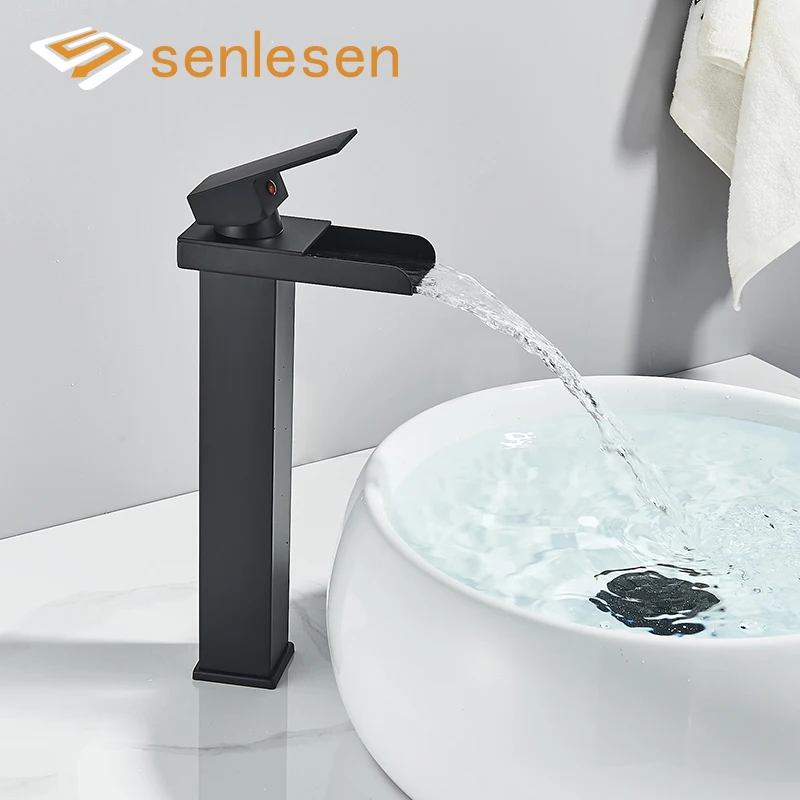 Матовый черный смеситель для ванной комнаты Senlesen, кран с одной ручкой для раковины, водопад, латунный, для горячей и холодной воды
Матовый черный смеситель для ванной комнаты Senlesen, кран с одной ручкой для раковины, водопад, латунный, для горячей и холодной воды