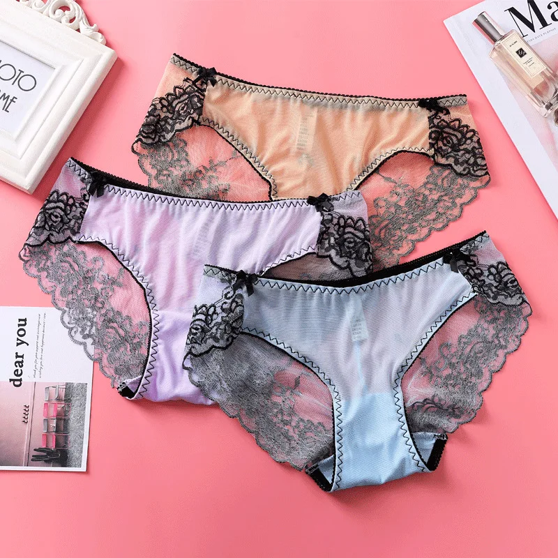 5 Pieces/Lot Sexy Transparent Net Underwear Delicate Embroidery Taste Low-waist Lace Briefs Pure Cotton Crotch Underwear
5 Pieces/Lot Sexy Transparent Net Underwear Delicate Embroidery Taste Low-waist Lace Briefs Pure Cotton Crotch Underwear
