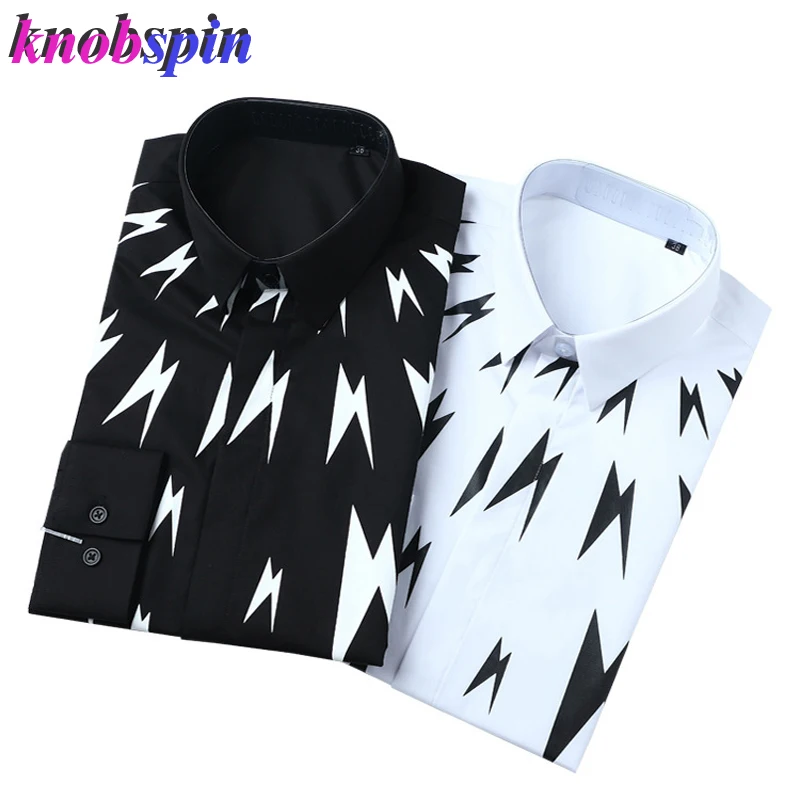 100% Pure Cotton Shirt Men Brand Lightning Printed Chemise homme Long Sleeve Slim Casual Business male Dress Shirts Plus size
100% Pure Cotton Shirt Men Brand Lightning Printed Chemise homme Long Sleeve Slim Casual Business male Dress Shirts Plus size