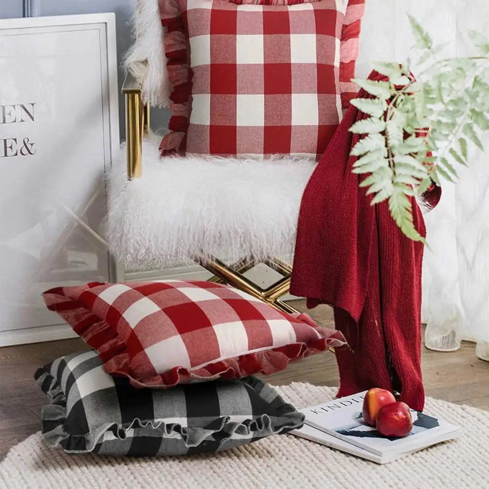 17.72*17.72in Decorative Throw Pillow Cover Square Ruffle Plaid Plaid Pattern Pillowcase for Bed Sofa Home Decor
17.72*17.72in Decorative Throw Pillow Cover Square Ruffle Plaid Plaid Pattern Pillowcase for Bed Sofa Home Decor
