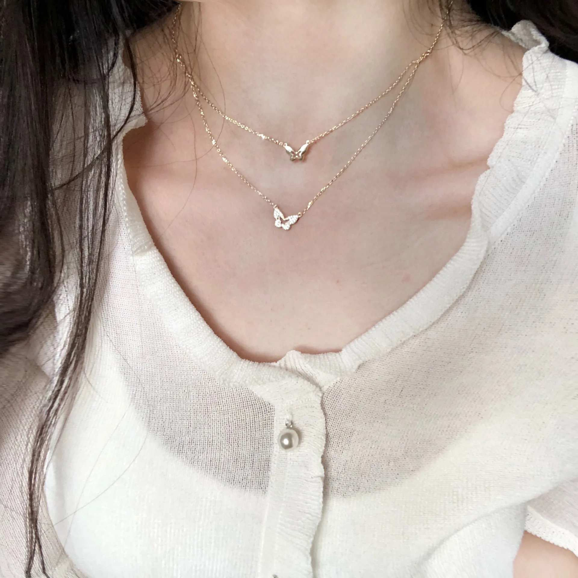 Lovely Romantic Three-Dimensional S925 Butterfly French Style Double Clavicle Chain Necklace Fashion Party Jewelry
Lovely Romantic Three-Dimensional S925 Butterfly French Style Double Clavicle Chain Necklace Fashion Party Jewelry