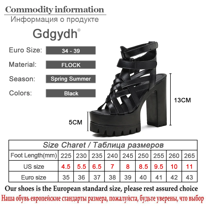 Gdgydh Black Soft Leather Summer High Heel Women Sandals 2021 New Arrival Catwalk Party Shoes Sexy Cross-tied Square Heel Gothic 
Gdgydh Black Soft Leather Summer High Heel Women Sandals 2021 New Arrival Catwalk Party Shoes Sexy Cross-tied Square Heel Gothic