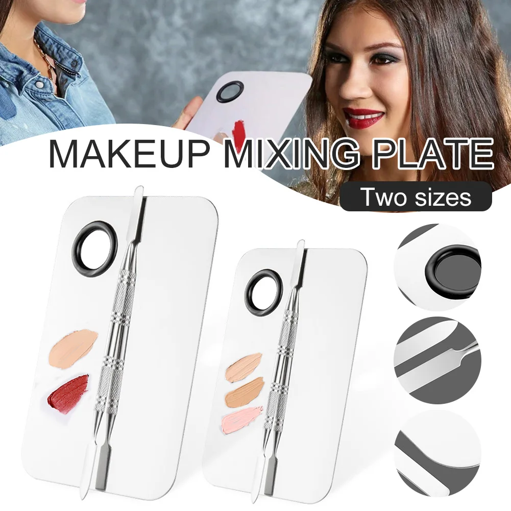 Stainless Steel Makeup Mixing Plate Foundation Eyeshadow Mixer with Spatula Rod Mixing Palette for Makeup Nail Art Polish
Stainless Steel Makeup Mixing Plate Foundation Eyeshadow Mixer with Spatula Rod Mixing Palette for Makeup Nail Art Polish