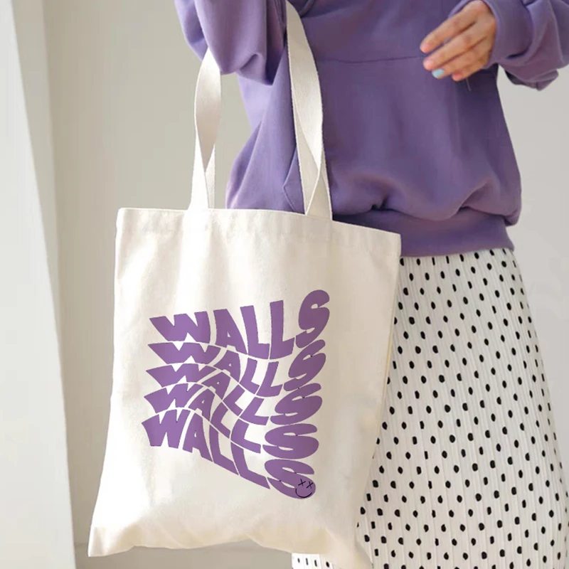 

Сумка-шоппер Louis Tomlinson Walls в одном направлении, сумка для покупок, сумка-тоут, сумка на плечо, холщовые сумки, вместительная сумка для колледжа