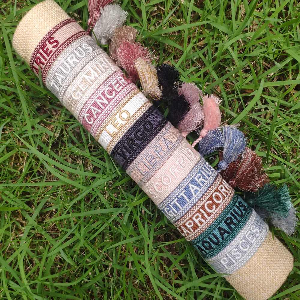 2021 New 12 Constellation English Letter Embroidered Bracelet Couple Models Simple and Versatile Woven Tassel Hand Strap Gift
2021 New 12 Constellation English Letter Embroidered Bracelet Couple Models Simple and Versatile Woven Tassel Hand Strap Gift