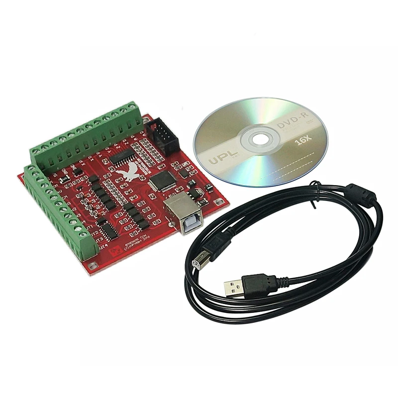 TB6600 9V-42V 4.0A MACH3 USB 4-осевой комплект контроллера карта 100 кГц 32 сегмента улучшенная