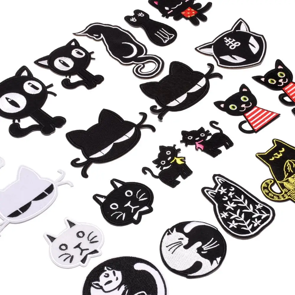 Punk Style Taichi Cats Black Cats Cartoon White cute kids Appliques Patches Iron On Patches Sewing Embroidery Badges label
Punk Style Taichi Cats Black Cats Cartoon White cute kids Appliques Patches Iron On Patches Sewing Embroidery Badges label