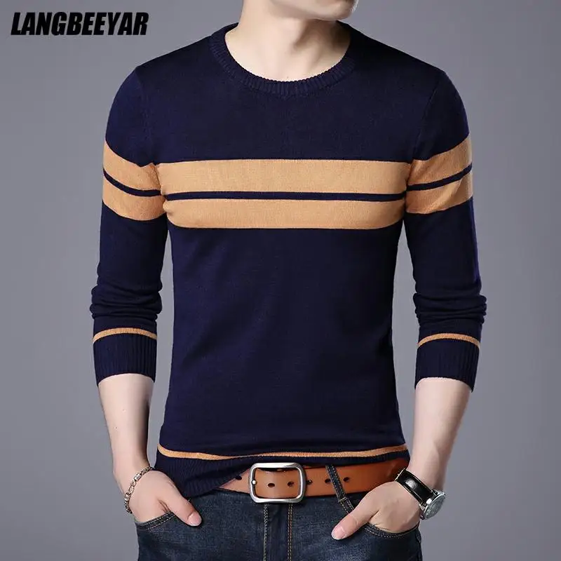 High Quality New Fashion Brand Knit Pullover Plain Striped Mens Oneck Sweater Autum Korean Woolen Casual Jumper Clothes Men
High Quality New Fashion Brand Knit Pullover Plain Striped Mens Oneck Sweater Autum Korean Woolen Casual Jumper Clothes Men