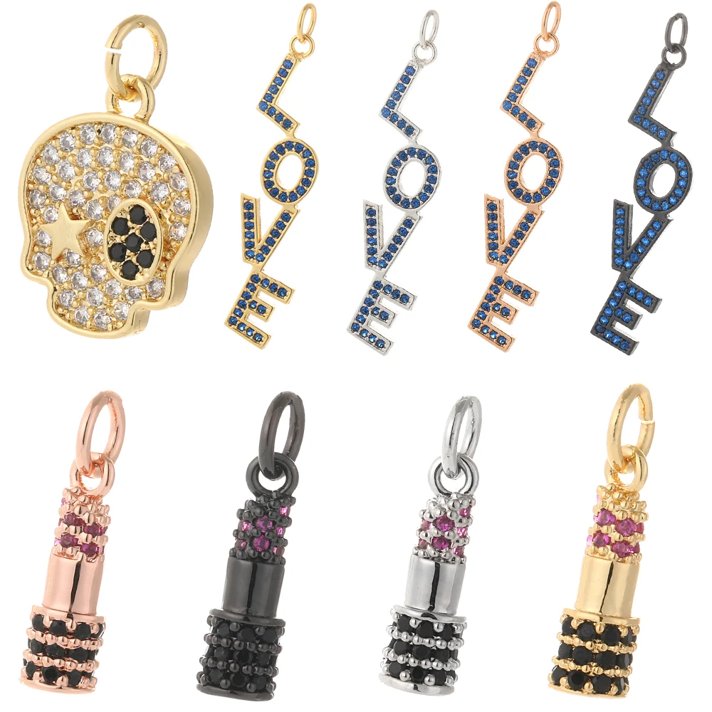Charm Charms for Jewelry Making Supplies Gold Love Skull Diy Earring Bracelet Necklace Copper CZ Zircon Accessories
Charm Charms for Jewelry Making Supplies Gold Love Skull Diy Earring Bracelet Necklace Copper CZ Zircon Accessories