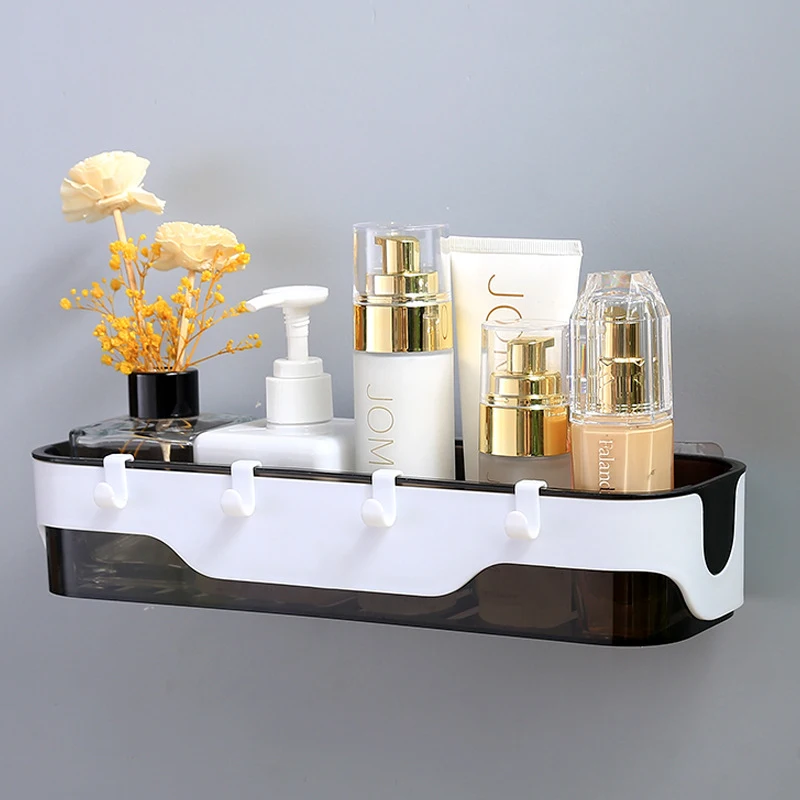 Wall-Mounted Plastic Bathroom Shelf With Hook Organizer No Drill Bathroom Storage Shelves For Kitchen, Living Room , Bathroom
Wall-Mounted Plastic Bathroom Shelf With Hook Organizer No Drill Bathroom Storage Shelves For Kitchen, Living Room , Bathroom