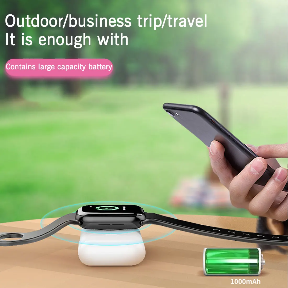 1000 mAh Wireless Charger Mini Power Bank for i Watch 123456 Magnetic Portable Power Bank Ultra-thin External Battery
1000 mAh Wireless Charger Mini Power Bank for i Watch 123456 Magnetic Portable Power Bank Ultra-thin External Battery