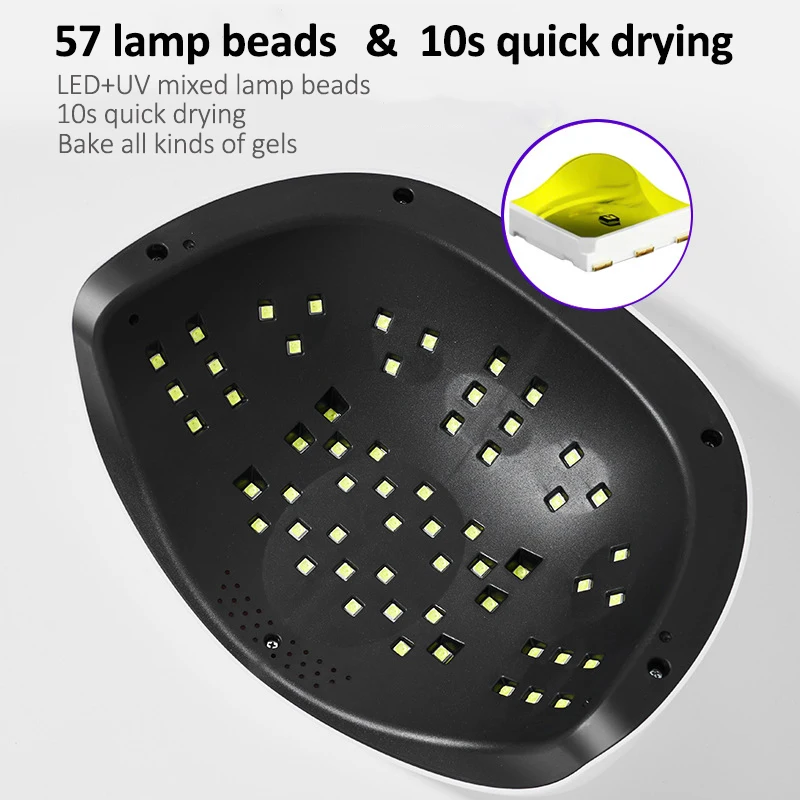 SUN 150W High-Power UV LED Lamp For Nails Nail Dryer 57LEDs Ice Light Auto-Sensing 10s Fast Drying LCD Time Display Fast Shiping
SUN 150W High-Power UV LED Lamp For Nails Nail Dryer 57LEDs Ice Light Auto-Sensing 10s Fast Drying LCD Time Display Fast Shiping