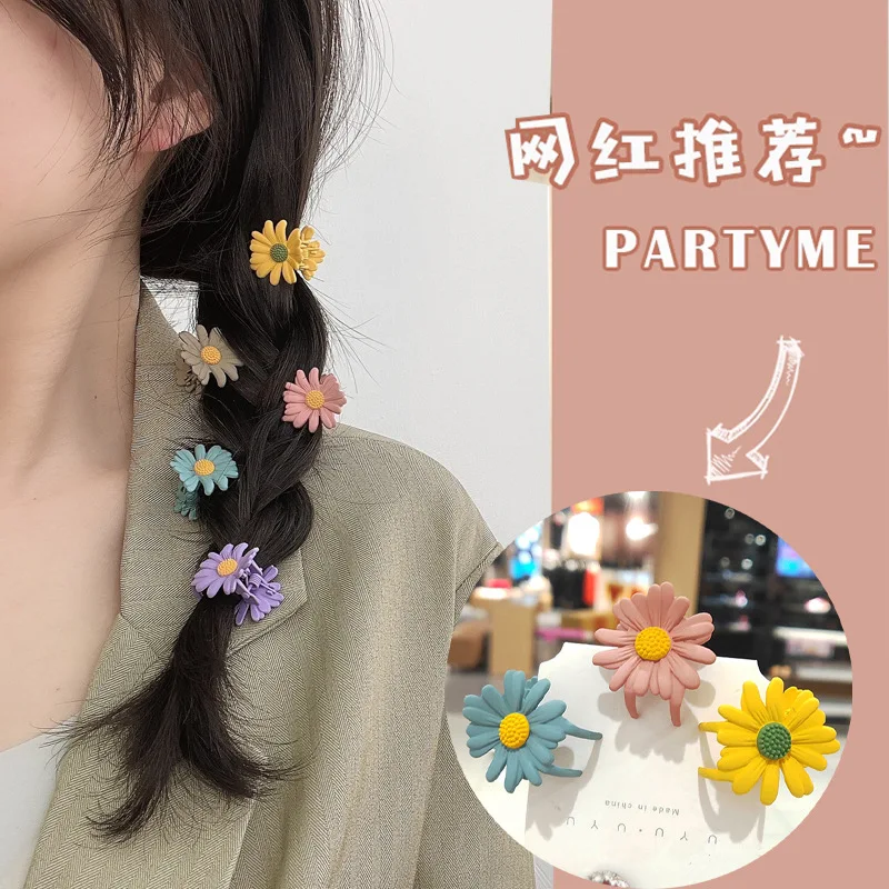 

5 шт., корейские заколки-Крабики для волос в виде маргариток