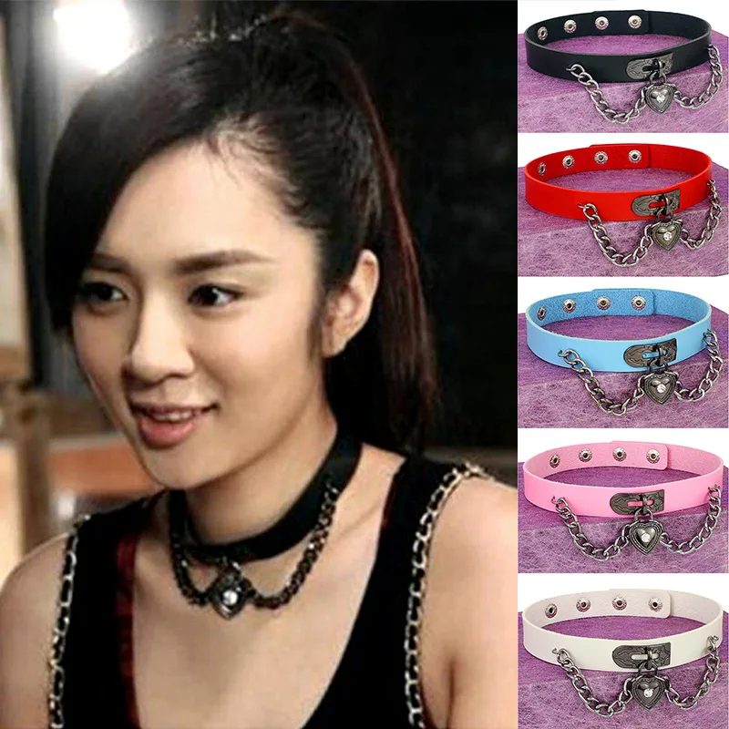 Punk PU Leather Lock Key Heart Round Spike Rivet Collar Studded Choker Necklace Body Birthday Party Gift chocker Jewelry
Punk PU Leather Lock Key Heart Round Spike Rivet Collar Studded Choker Necklace Body Birthday Party Gift chocker Jewelry