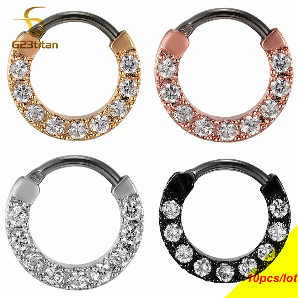 G23tItan 16G Titanium Ear Piercing AAA Zircon Crystal Septum Nose Hoop Ring Shiny Body Jewelry for Men and Women
G23tItan 16G Titanium Ear Piercing AAA Zircon Crystal Septum Nose Hoop Ring Shiny Body Jewelry for Men and Women
