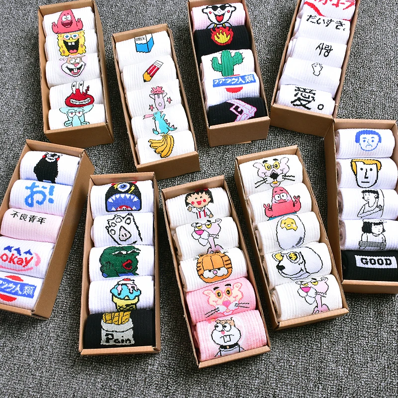 5pairs/lot Socks for women spring summer harajuku cartoon print socks female casual short sock cotton cactus sox ladies meias
5pairs/lot Socks for women spring summer harajuku cartoon print socks female casual short sock cotton cactus sox ladies meias