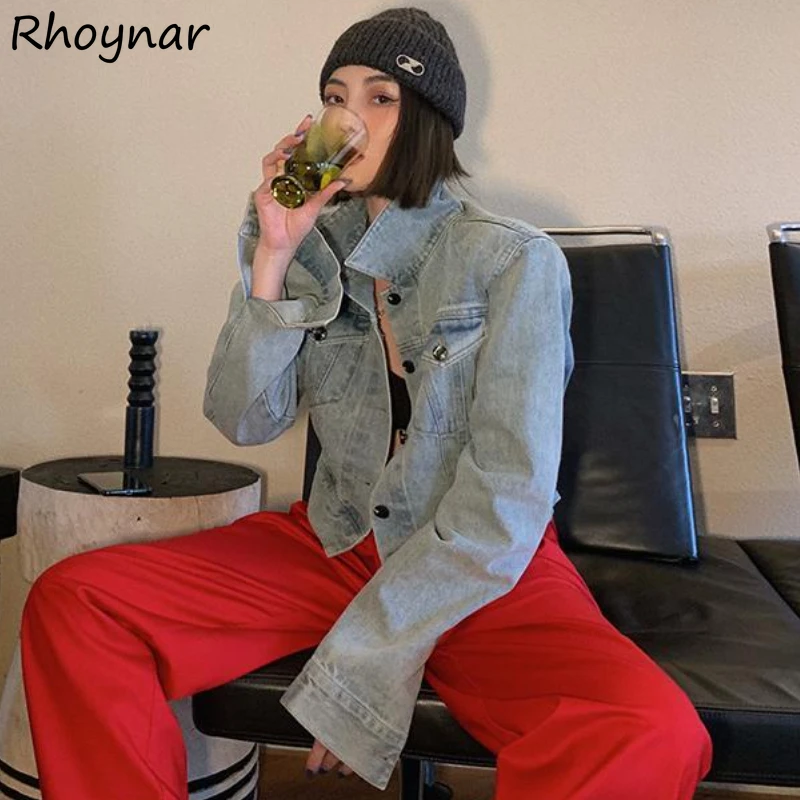 Vintage Cool Stylish Women Harajuku Jackets Denim Crop Casual Long Sleeve Turn Down Collar Party Solid All-match Street Autumn
Vintage Cool Stylish Women Harajuku Jackets Denim Crop Casual Long Sleeve Turn Down Collar Party Solid All-match Street Autumn