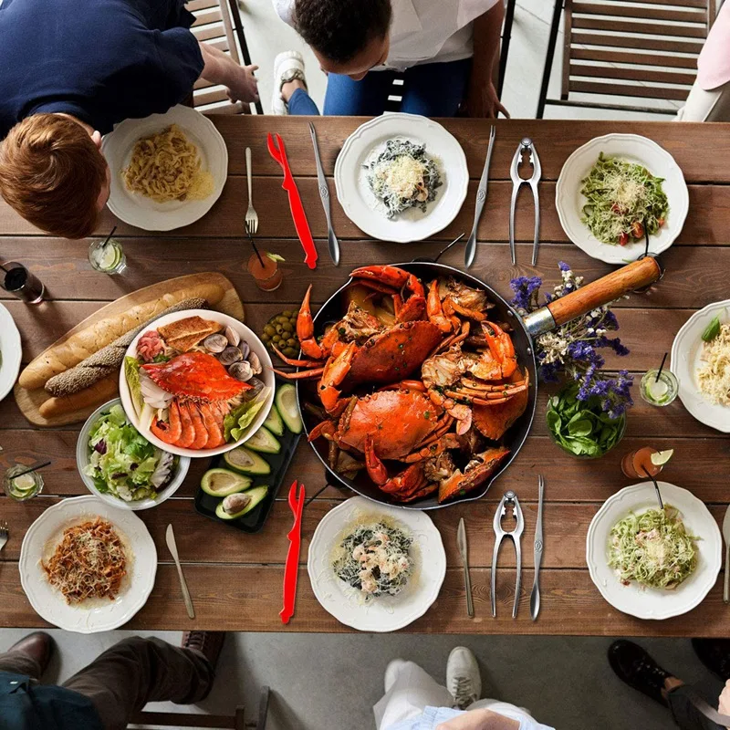 18 Pcs Seafood Tools Set Including 8 Forks 4 Lobster Crackers Nut Cracker and 4 Lobster Crab Mallets 2 Seafood Scissors
18 Pcs Seafood Tools Set Including 8 Forks 4 Lobster Crackers Nut Cracker and 4 Lobster Crab Mallets 2 Seafood Scissors