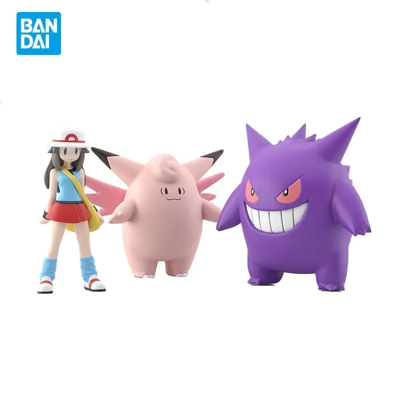 

Bandai Anime Pokemon Figures Kanto Region Gengar Clefable Leaf Scale World Shokugan Action Figure Model Kids Toys Gift for Boys