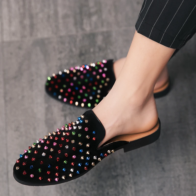 Big Size 38-47 Suede Leather Mules Men Casual Summer Slip-On Loafers Slippers Backless Diamond Lazy Person Half Shoe For Men
Big Size 38-47 Suede Leather Mules Men Casual Summer Slip-On Loafers Slippers Backless Diamond Lazy Person Half Shoe For Men