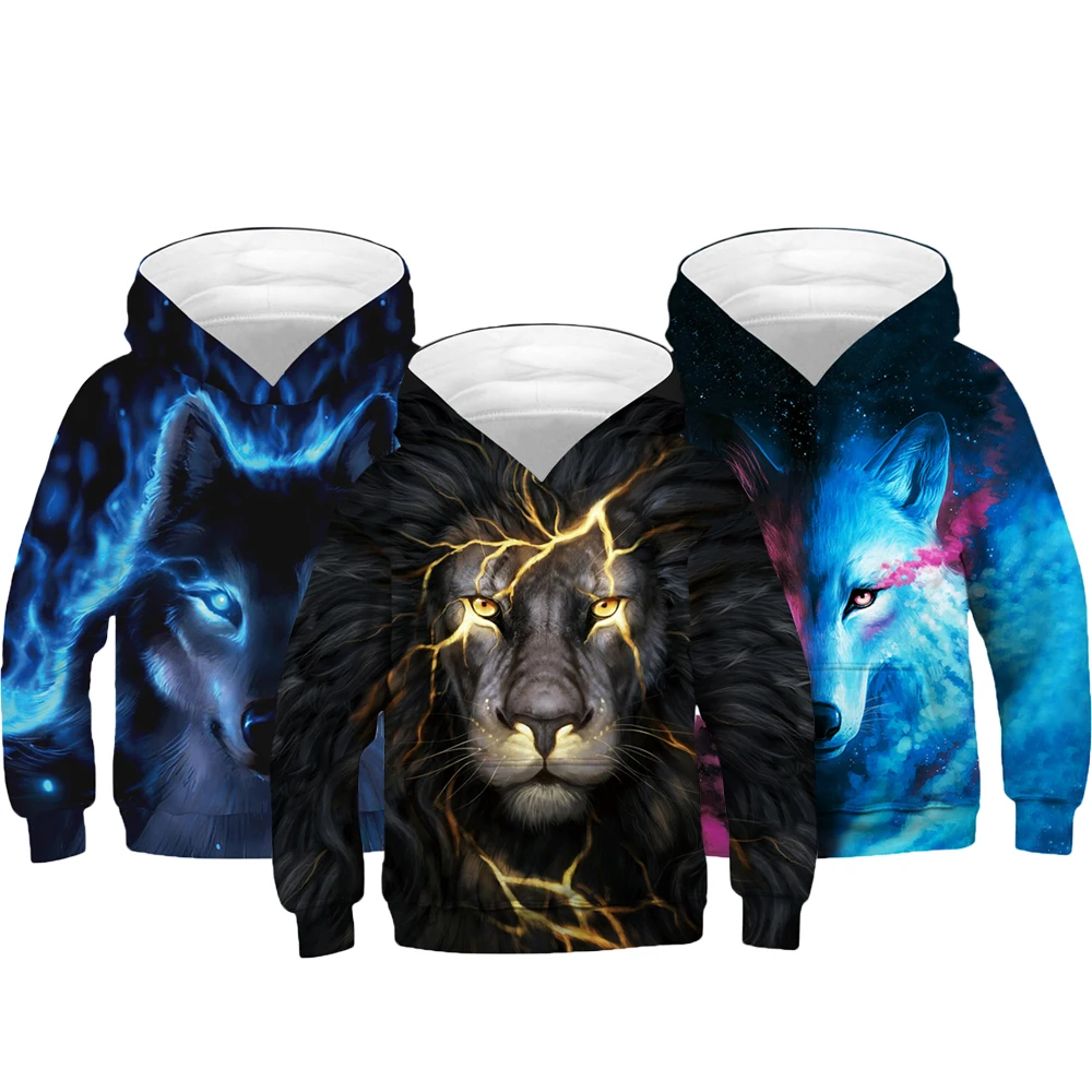 4-14 Years Boy Hoodies Autumn 3D Thunder Lion Wolf Fox Teenagers Sweatshirt For Boys Christmas Halloween Gift Children Coat
4-14 Years Boy Hoodies Autumn 3D Thunder Lion Wolf Fox Teenagers Sweatshirt For Boys Christmas Halloween Gift Children Coat