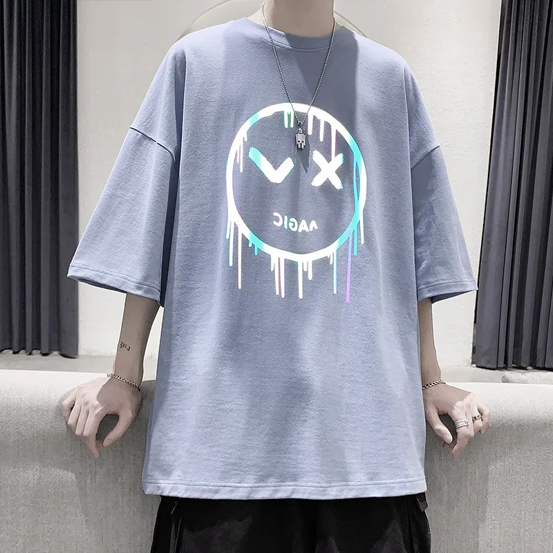 Men T-shirts 5 Quarter Sleeve Simple Loose O-neck Hip-hop Colorful Printed Tops Harajuku Couples Tshirts Fashion Chic Streetwear
Men T-shirts 5 Quarter Sleeve Simple Loose O-neck Hip-hop Colorful Printed Tops Harajuku Couples Tshirts Fashion Chic Streetwear