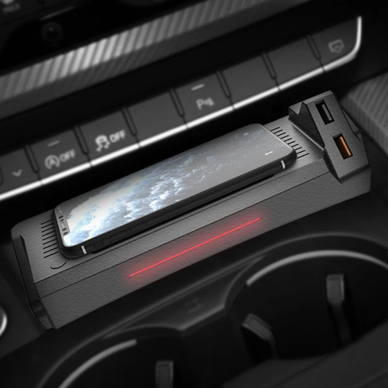 

15 Вт быстрое зарядное устройство для телефона автомобильное беспроводное зарядное устройство QI зарядная площадка держатель для телефона для Audi A4 B9 S4 RS4 A5 2017 2018 2019 2020 2021