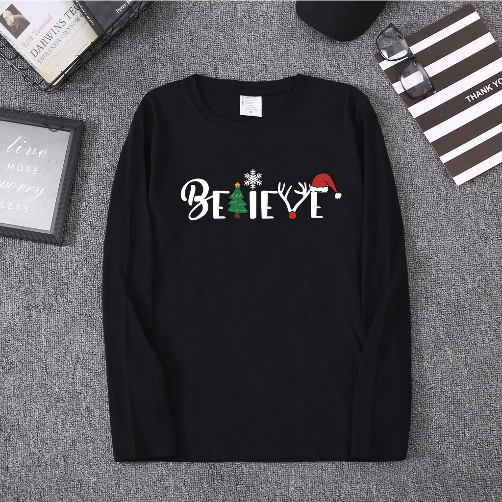 Hillbilly Womens Long Sleeve Tops Merry Christmas Believe Print T Shirt Fashion Graphic Tee Shirts Christmas Party Style Shirt
Hillbilly Womens Long Sleeve Tops Merry Christmas Believe Print T Shirt Fashion Graphic Tee Shirts Christmas Party Style Shirt