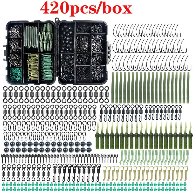 Fishing Accessories Set 420 Pieces European Carp Fishing Hook Equipment Gear Weights Sinkers Swivels&Snap for Reservoir
Fishing Accessories Set 420 Pieces European Carp Fishing Hook Equipment Gear Weights Sinkers Swivels&Snap for Reservoir