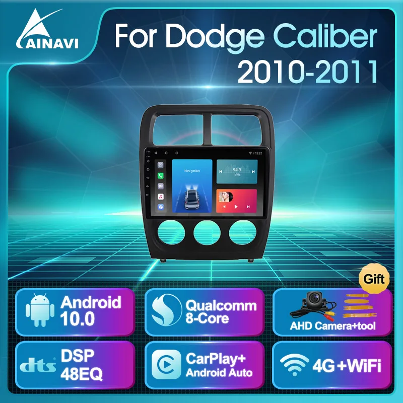 Автомобильный радиоприемник Android 10 QLED экран для Dodge Caliber 2010-2011 авто стерео